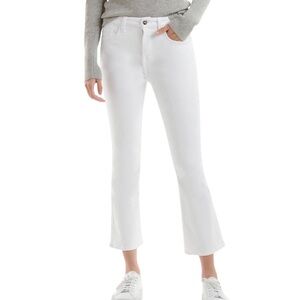 JEN 7 BY 7 FOR ALL MANKIND Cropped kick flare jeans in white size 6